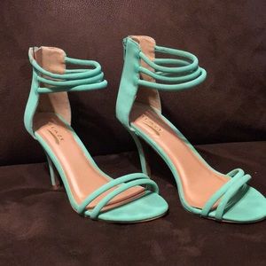 Mint green heels